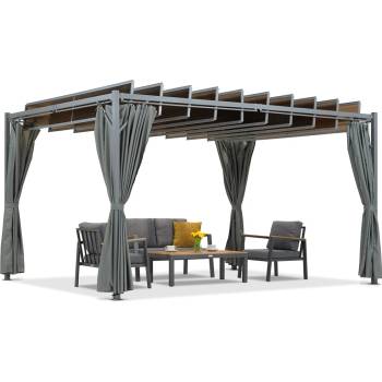 Garden Point Антрацитна пергола Paros 3x4m с пердета Garden Point (GAP1257)