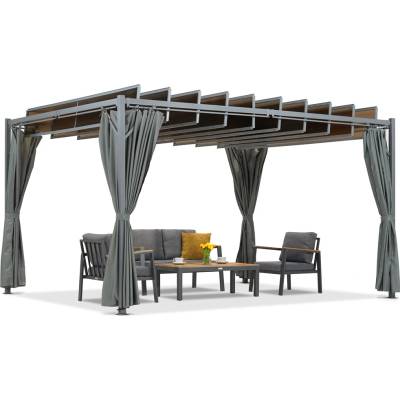 Garden Point Антрацитна пергола Paros 3x4m с пердета Garden Point (GAP1257)