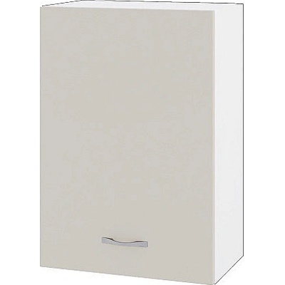 ИРИМ Горен шкаф с врата и рафт Сити БС-18 бяло гладко / сатен 50 см