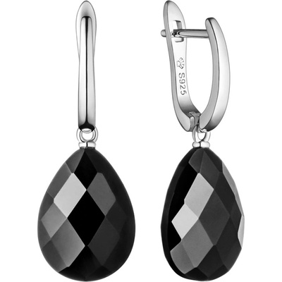 Gaura Pearls stříbrné náušnice s černým onyxem Anastacia SK22536EL černá