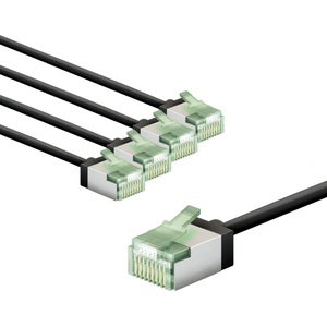 Goobay CAT 8.1 Network Cable in a 5-Pack / Shielded Patch Cables, super-flexible, U/FTP/CU Ethernet Cables, PiMF, LSZH/Cat 8.1 Cable with 10Gbits / Black / 5x5m, 79489 (79489)
