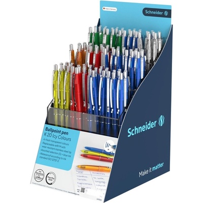 Schneider K20 Icy Colours Mix 100 ks modrá náplň