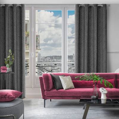 Takoy PIERRE CARDIN závěs INGA z matného sametu s žakárovým geometrickým vzorem 140 x 250 cm-HF-386971 | 140 x 250 cm