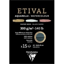 Clairefontaine Etival Black Double-Grain Glued Pad On 1 Side Skicár A5 300 g