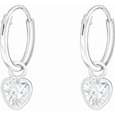 Bijutanki Сребърни Обеци - Сърце с Камък