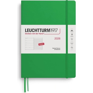 Leuchtturm1917 372646 Weekly Calendar & Notebook Composition (B5) 2026, Spring Leaf, English (372646)