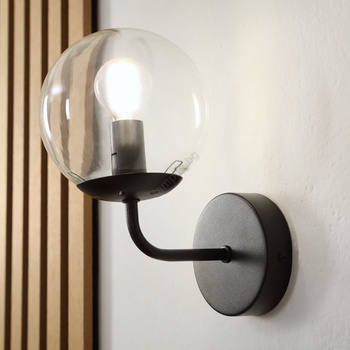 Brilagi - Настенна лампа MALIVA 1xE14/15W/230V черна/прозрачна (BG2447)