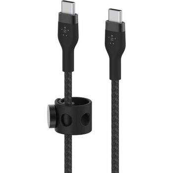 Belkin BoostCharge Pro Flex USB-C Cable - здрав USB-C към USB-C кабел с въжена оплетка за устройства с USB-C порт (200 см) (черен)