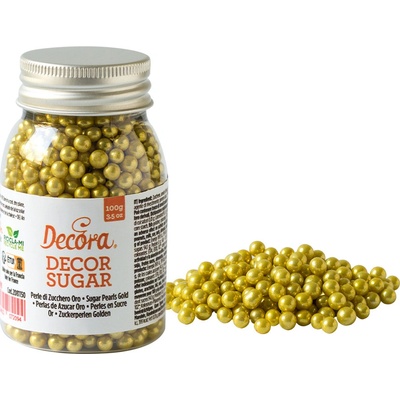 Decora Cukrové perličky zlaté lesklé Pearls 100 g