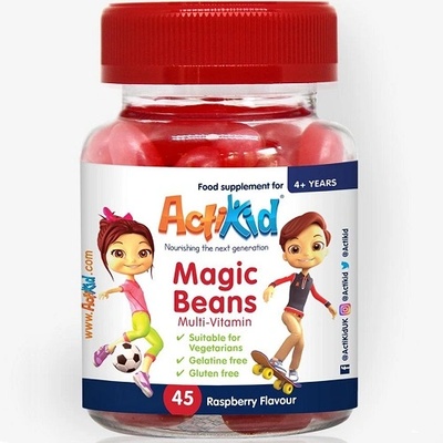 ActiKid Magic Beans Multi-Vitamin, Raspberry, 45 Gummies