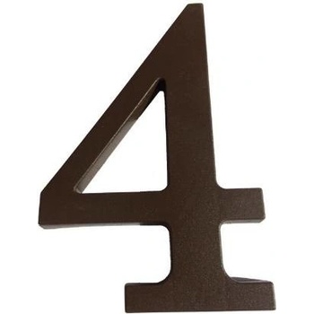 Číslo "4", 180 mm, plastová hnědá