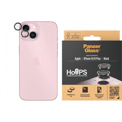 Panzer Стъклен протектор за камера PanzerGlass Hoops Rings за Apple iPhone 15/15 plus - Черен