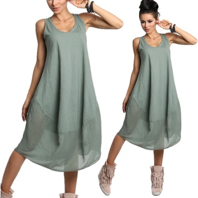 Fashionweek Boho Italy dámske letné šaty A607 Khaki
