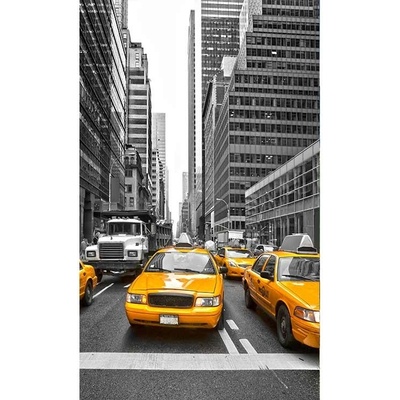 DIMEX MS-2-0008 Vliesová fototapeta Taxi ve městě 150 x 250 cm