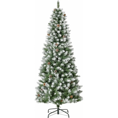HOMCOM Umělý vánoční stromek 180 cm zelený + bílý