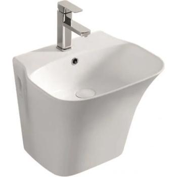 Image 1 of Inter Ceramic Мивка за баня Лис 48х42 см, с полуконзола за стена, бяла (4637)