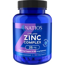 Natios Zinc Chelated Complex Zinok selén a meď 25 mg 100 vegánskych kapsúl