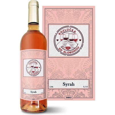 Sablio Rozlúčka so slobodou Syrah ružové suché víno 12 % 0,75 l (čistá fľaša)
