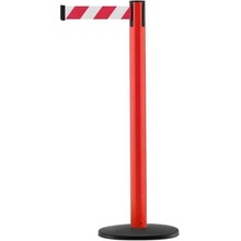 Mobilní zahrazovací sloupek Utility s podstavou Basic ABS, červený – červeno-bílé pásmo 2,3 m