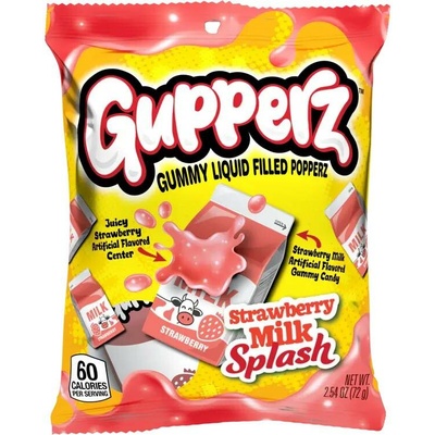 Gupperz želé s příchutí jahodového mléka s náplní 72 g