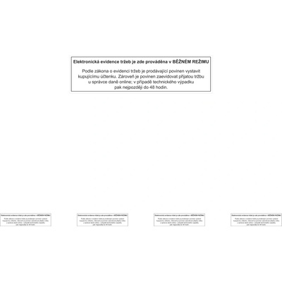 Walteco Elektronická evidencia tržieb - bežný, 150x40mm, samolepka Množstvo: 5 ks , 20099BP1