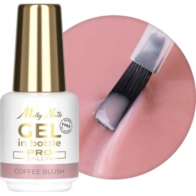 MollyNails Pro Salon gel na nehty v lahvičce s štětcem coffee 15g