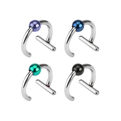 Šperky eshop falešný piercing z chirurgické oceli titanová kulička F14.9 zelená