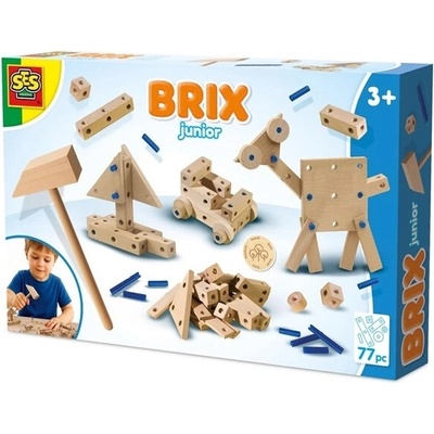 SES Brix junior drevená konštrukčná stavebnica s kladivkom
