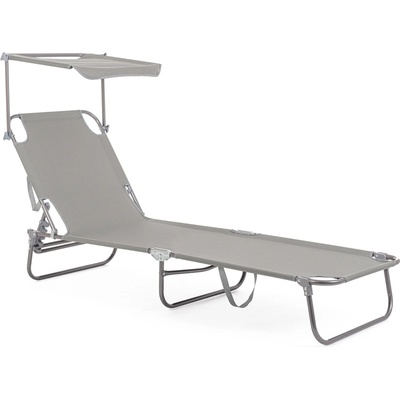 Bizzotto Сгъваем шезлонг с балдахин ORISTANO 55x185x70 cm. сив (0815017)
