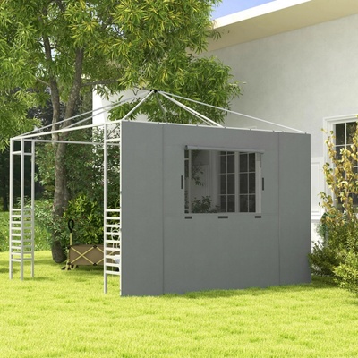Outsunny Boční stěna altánu 300x200 cm tmavě šedá – Zboží Dáma