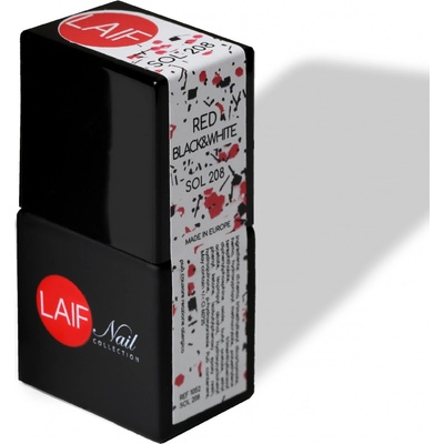 Laif Gel lak třpytivý SOL 208 Red black and white 10 ml