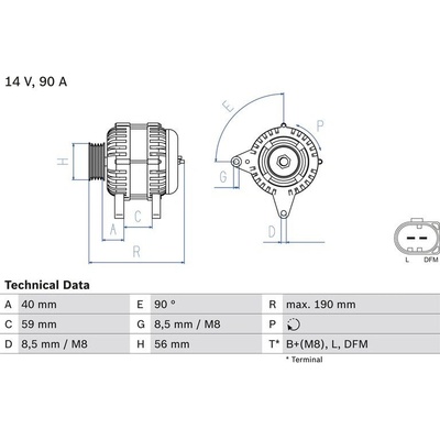 BOSCH 0 986 041 490 generátor (0986041490)