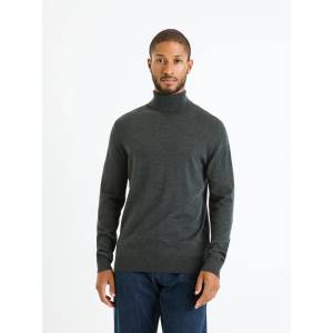Celio Тъмно сив мъжки основен пуловер с ролетка Celio Menos Celio | Siv | МЪЖЕ | S