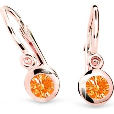 Cutie Jewellery Prekrásne detské náušnice z ružového zlata C1537-10-X-4 oranžová