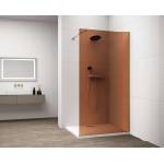 POLYSAN Esca - Стена за душ кабина 90x210 см, Antidrop, стъкло Марон/матово злато ES1590-04 (ES1590-04)