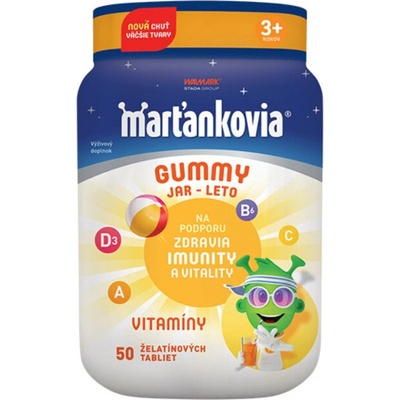 Walmark Marťánci GUMMY JARO LÉTO želatinové tablety příchuť borůvka citron jahoda mandarinka 50 ks