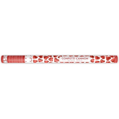 PartyDeco Изстрелващи конфети - Червени сърца 80см