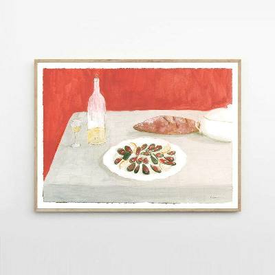 Moikka Plakát Bodegón con Mejillones by Marina García Fernández 30x40