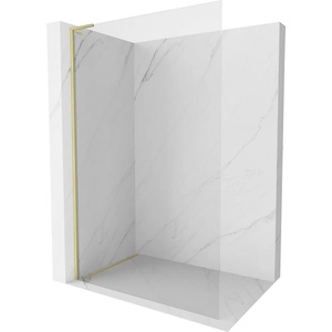 Mexen Kioto-X L стена за душ Walk-in 70 x 200 см, прозрачно 10 мм, злато матирано - 800-070-107-55-00-X (800-070-107-55-00-X)