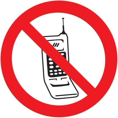 Samolepka "Zákaz používání mobilních telefonů" 92x92 mm