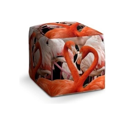 Sablio Taburet Cube Plameňáci 2: 40x40x40 cm