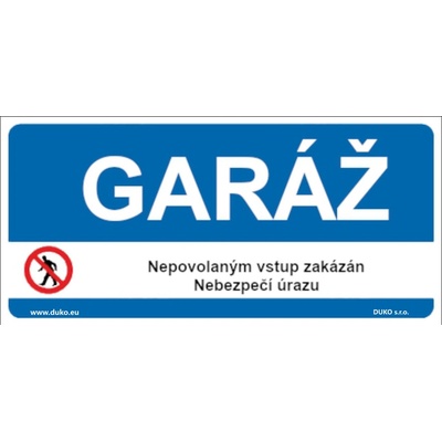 DUKO GARÁŽ Formát: 300 x 150 mm, Materiál: plast 0,5 mm, samolepící vinylová fólie