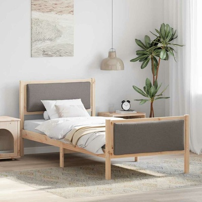 vidaXL Rám postele s čelo Taupe textil