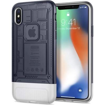 Spigen Classic C1 Case - хибриден кейс с висока степен на защита за iPhone XS, iPhone X (сив)