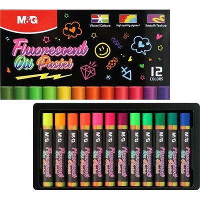 M&G fluorescenční olejové pastely sada 12 kusů