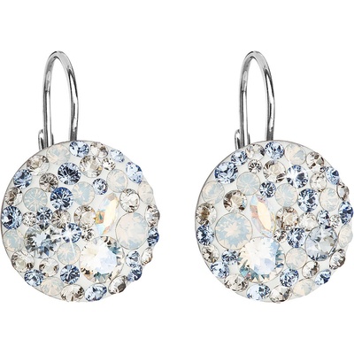 Swarovski elements strieborné visiaci náušnice 31176.3 light sapphire