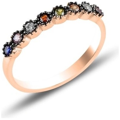 Lunica Stříbrný HALF ETERNITY prsten se zirkony 0539 6