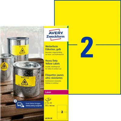 Avery Zweckform L6130-20 Odolné etikety 210x148mm 40 ks žlutá