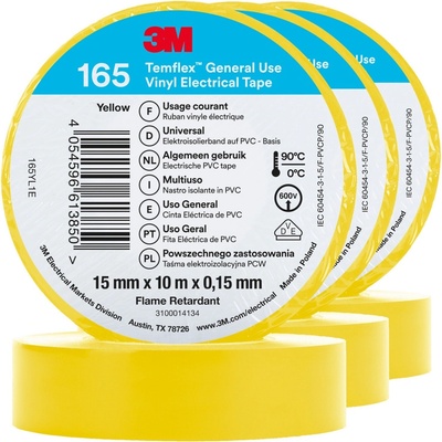 3M Izolačná páska Temflex 165 15 mm x 10 m x 0,15 mm žltá 3 ks