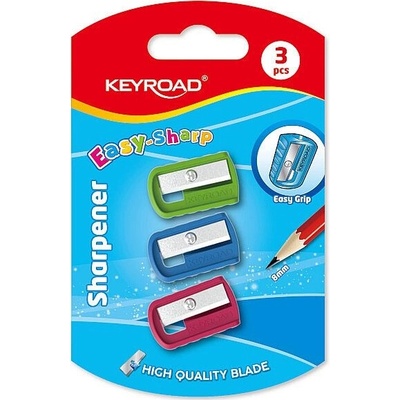 Plastové strúhadlo KEYROAD Slim, 3 ks
